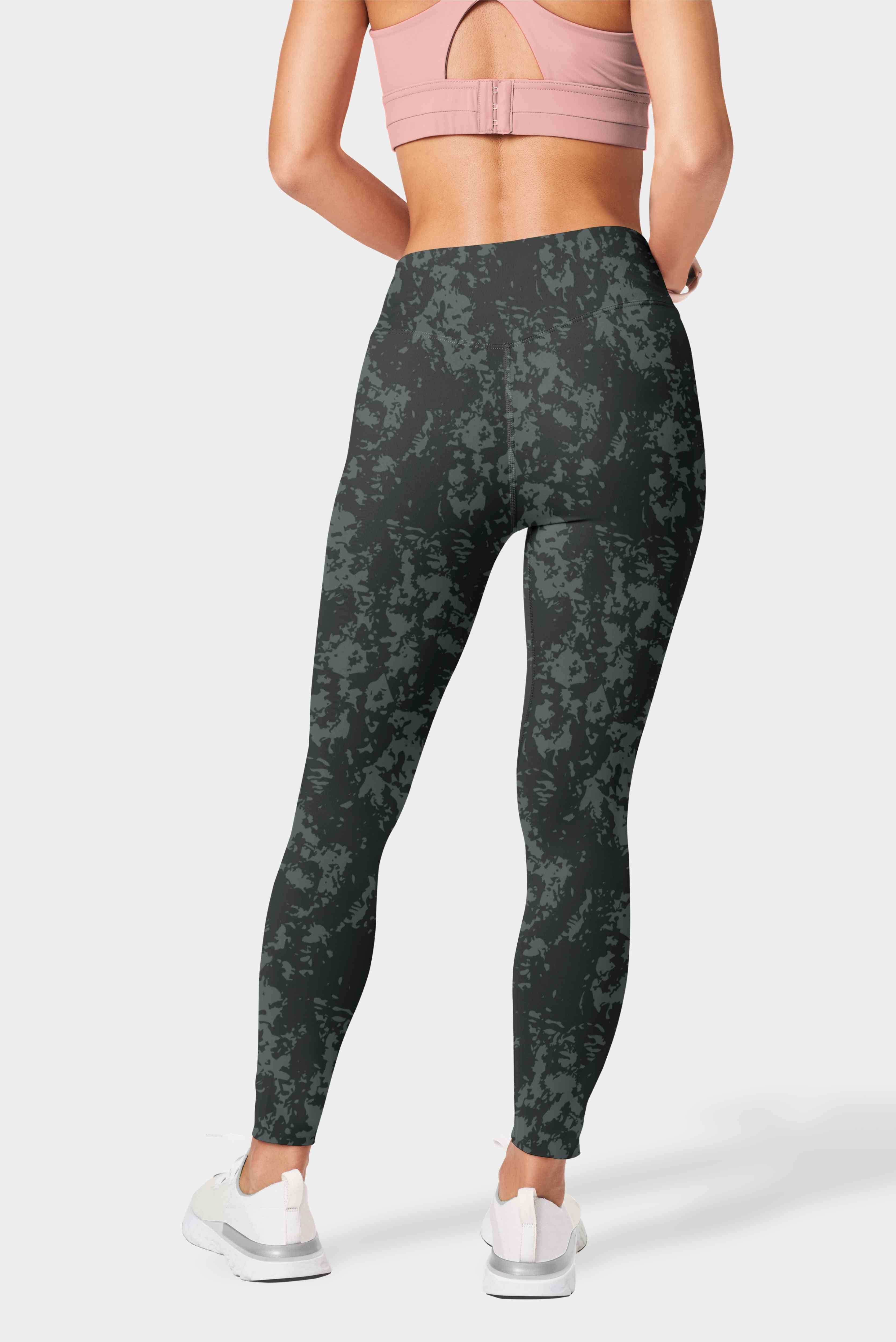 Kalonira InkPulse Seamless Ink-Blot Abstract-Pattern Squat-Proof Leggings