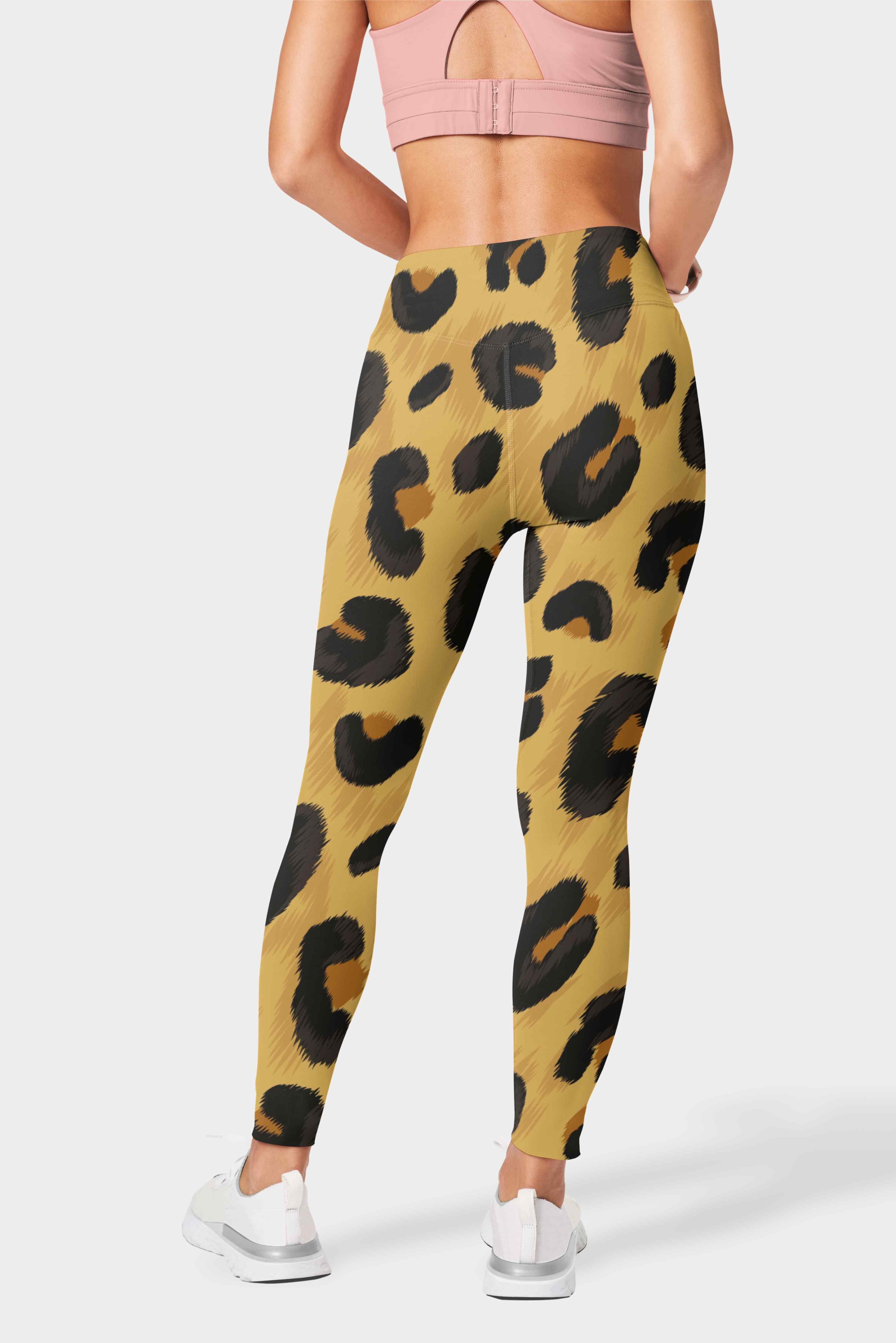 Kalonira WildFlex Seamless Leopard-Cheetah Skin High-Waist Gym Leggings