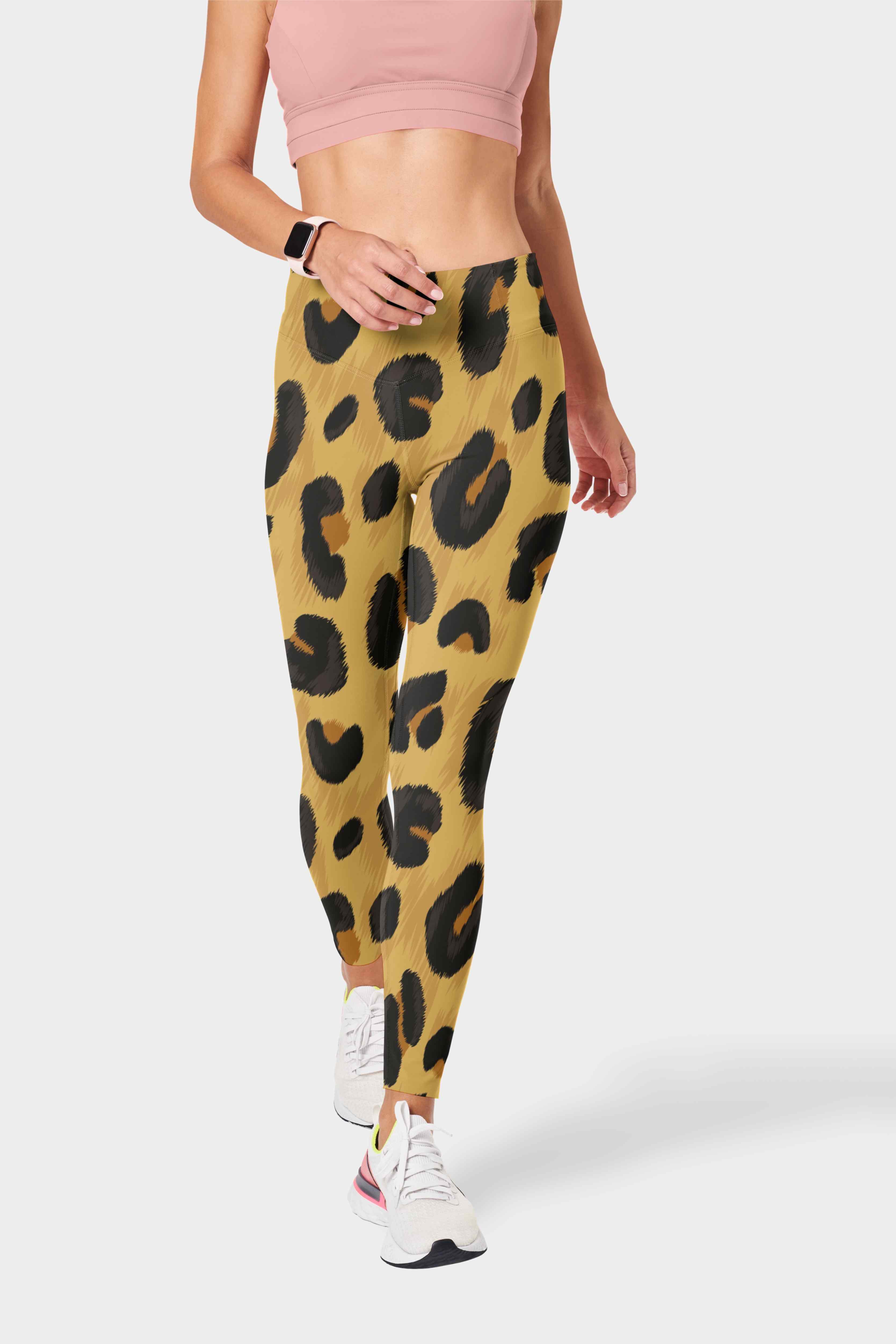 Kalonira WildFlex Seamless Leopard-Cheetah Skin High-Waist Gym Leggings